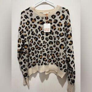 NWT Knox Rose Leopard Print Sweater, Tan, Women’s Medium